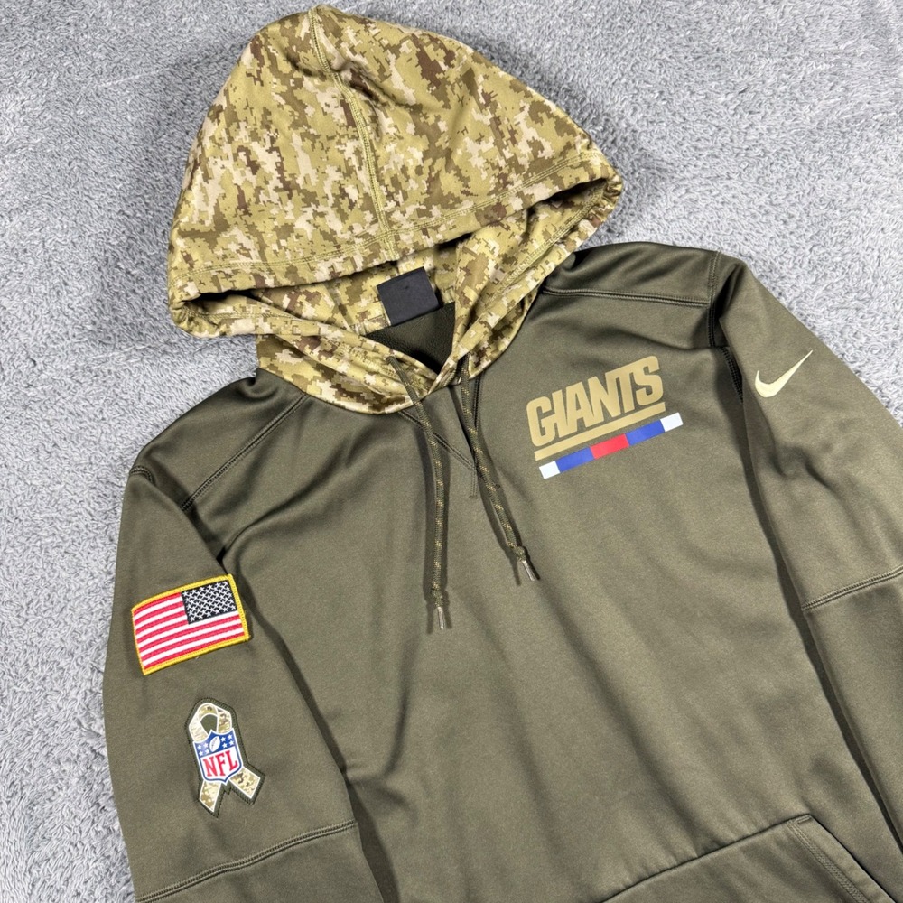 Nike New York Giants Salute to Service USA Hoodie Green‎ Camo NFL SZ M On Field
